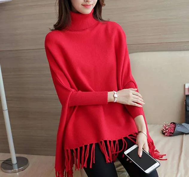 women sweater 100 wool winter turtleneck knit sweater -3