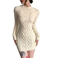 κορεάτικο πλεκτό φόρεμα πουλόβερ